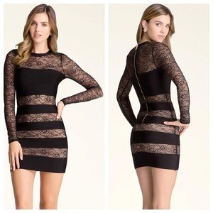 Bebe lace long sleeve dress